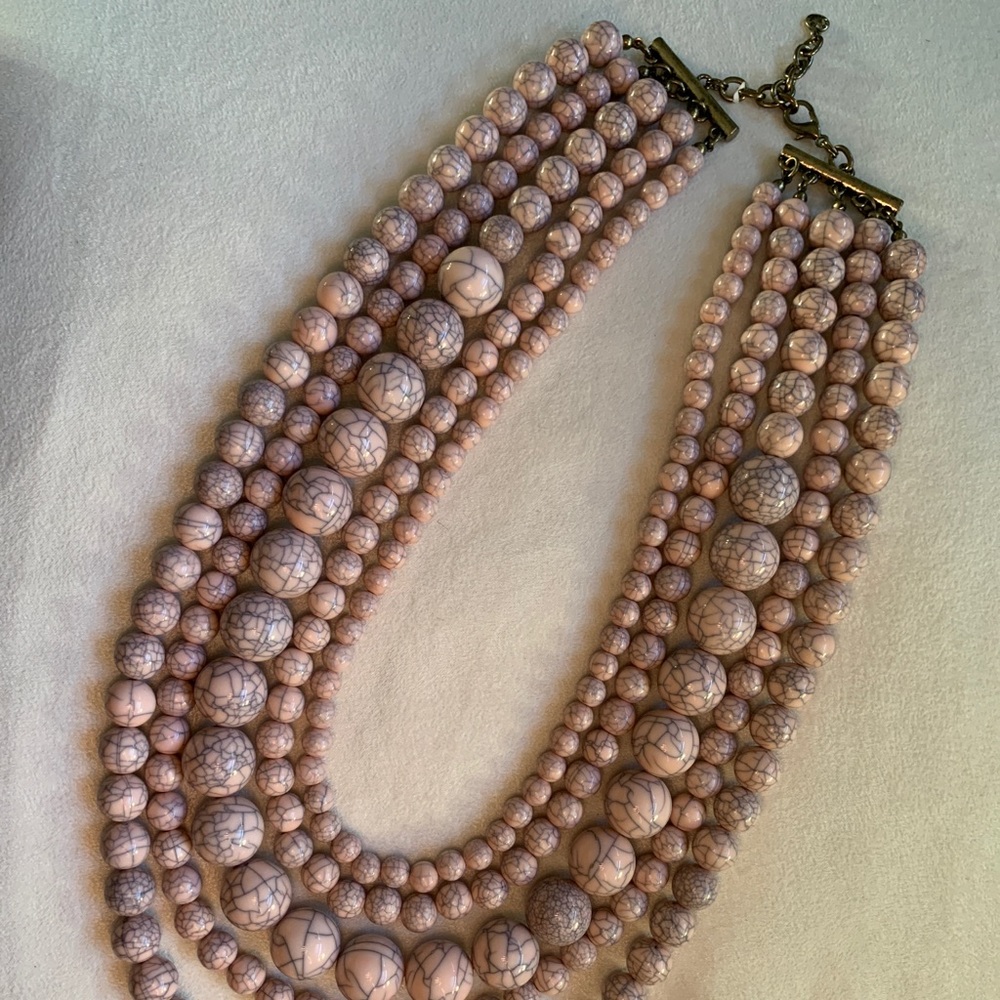 BaubleBar Pink Multi-Strand Beaded Necklace